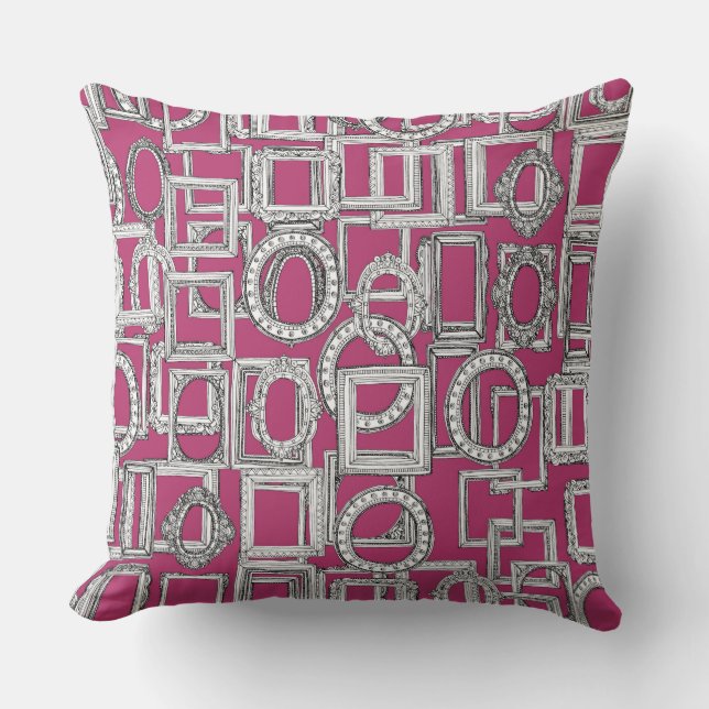 picture frames aplenty fuchsia pink cushion (Front)