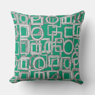 picture frames aplenty green cushion