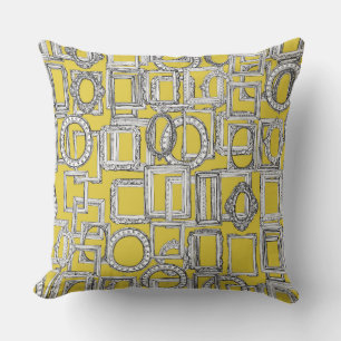 picture frames aplenty yellow cushion