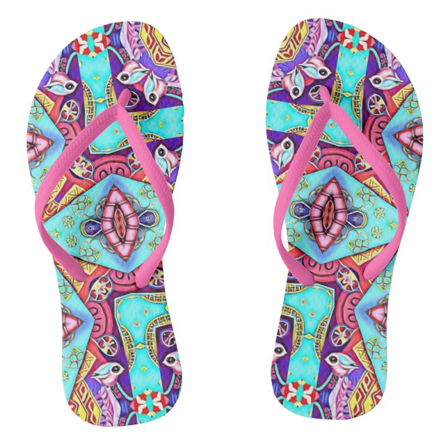 PICTURE FRAMES DESIGNER COLLAGE THONGS (Footbed)