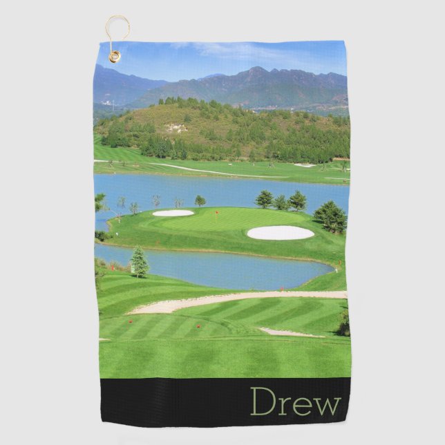Picture Name Personalised Photo Golf Towel (Front)