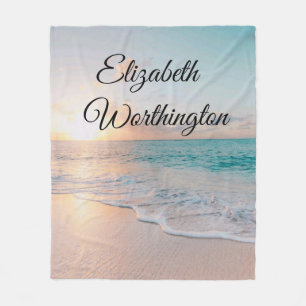 Picture of a Beach at Sunrise Fleece Blanket