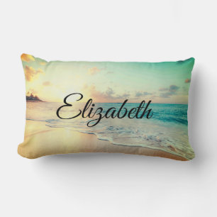 Picture of a Beach at Sunrise Lumbar Cushion