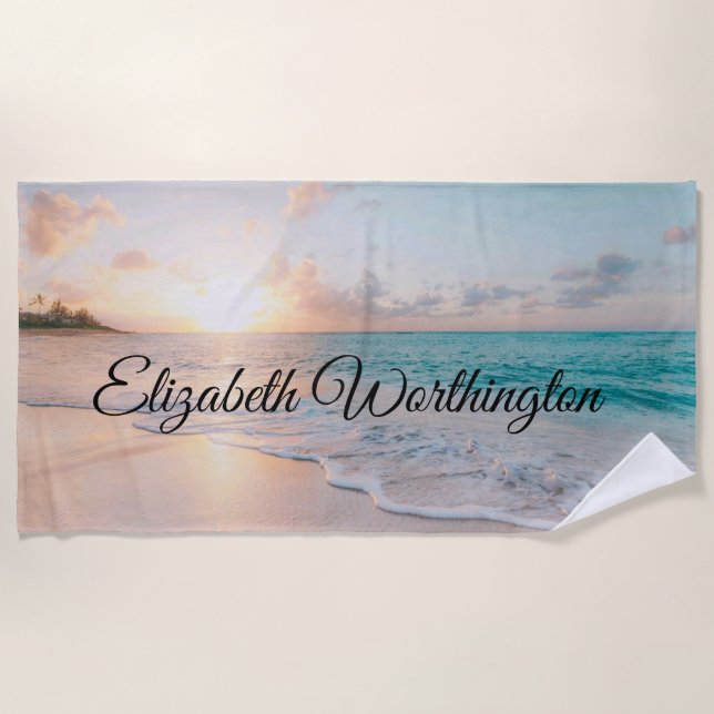 Picture of a Beach at Sunrise Towel (Front)