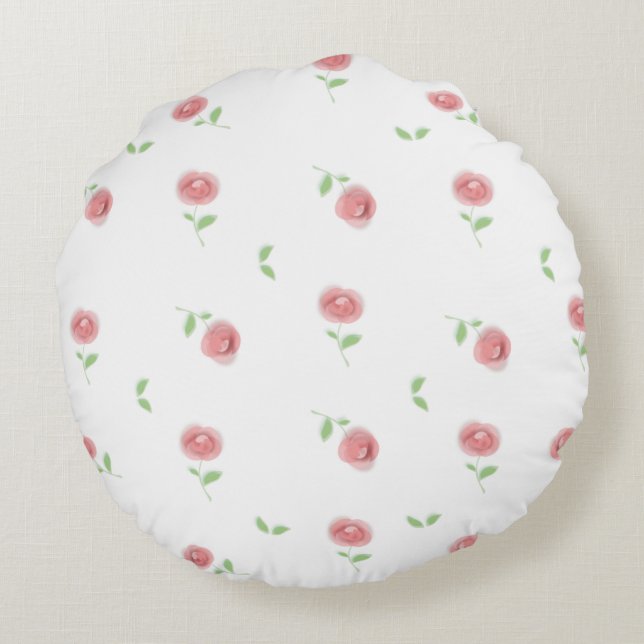 Picture of a rose flower round cushion (Back)