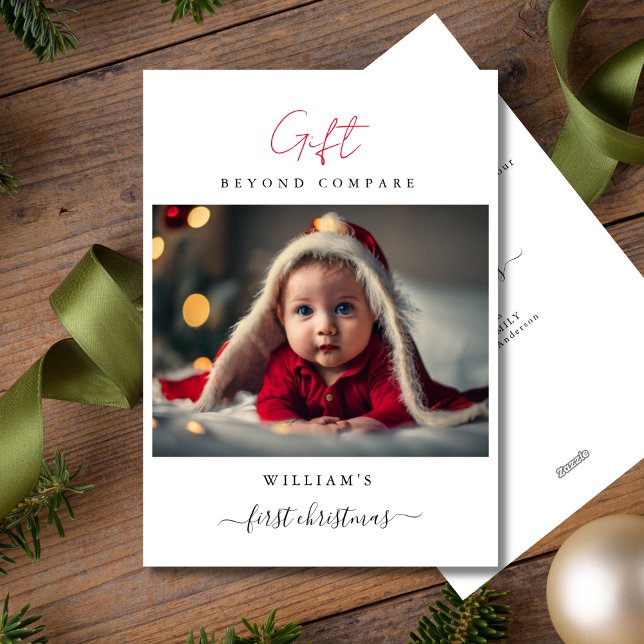 Picture of Perfection Baby's First Christmas Photo Holiday Card (Creator Uploaded)