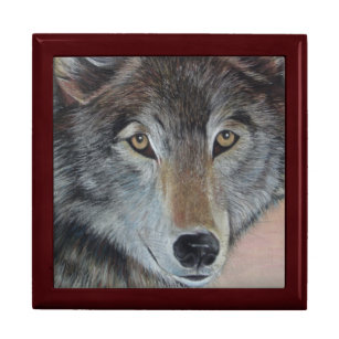 picture of the fce of the grey wolf wildlife gift box