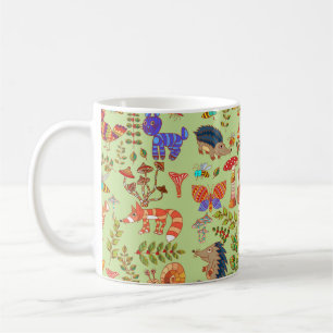 Picture of the forest life. Flora and fauna. Vinta Coffee Mug