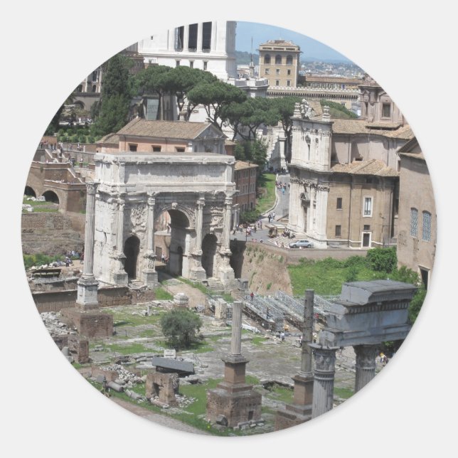 Picture of the Roman Forum Classic Round Sticker (Front)