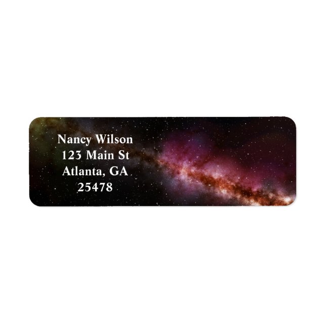 Picture of the universe return address label (Front)