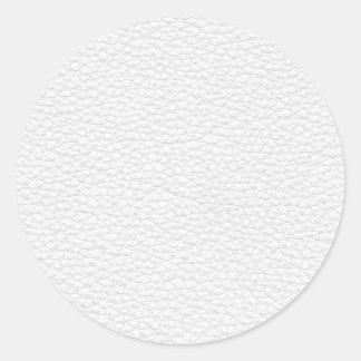 Picture of White Leather. Classic Round Sticker