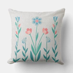 Picture Perfect Garden Floral – Teal & Pink Cushion