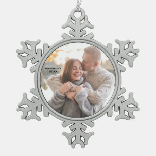 Picture-Perfect Photo Christmas Snowflake Design Snowflake Pewter Christmas Ornament