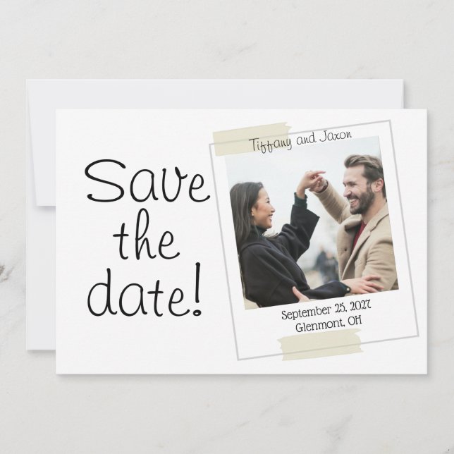 Picture Perfect Photo Style Save the Date Invitation (Front)