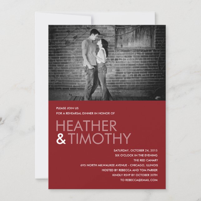 Picture Perfect Rehearsal Dinner/Shower Invitation (Front)