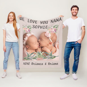 Picture prefect personalised grandma mother's day fleece blanket