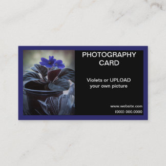 Picture Purple Window Flower Violets  Business Card
