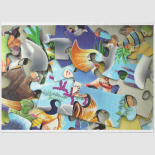 picture puzzle pieces tissue paper