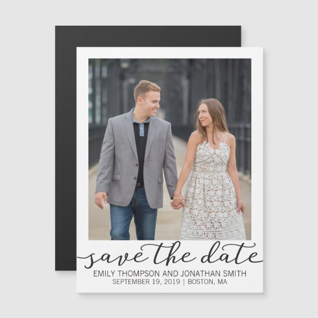 Picture Wedding Save The Date Magnets White Border (Front/Back)