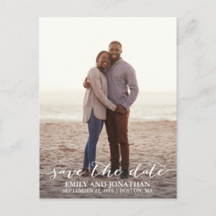 Picture Wedding Save The Date Postcard, One Photo Postcard