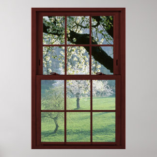 Picture Window Landscape - Cherry Blossoms. Poster