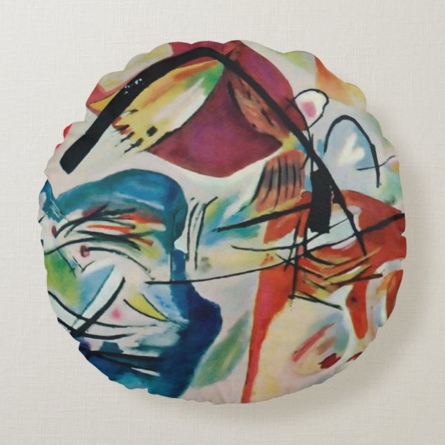 Picture with a Black Arch Wassily Kandinsky Round Cushion (Front)