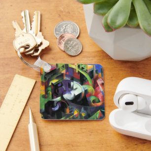 Picture with Cattle by Franz Marc, Vintage Art Key Ring