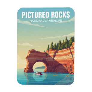 Pictured Rocks Michigan Travel Magnet
