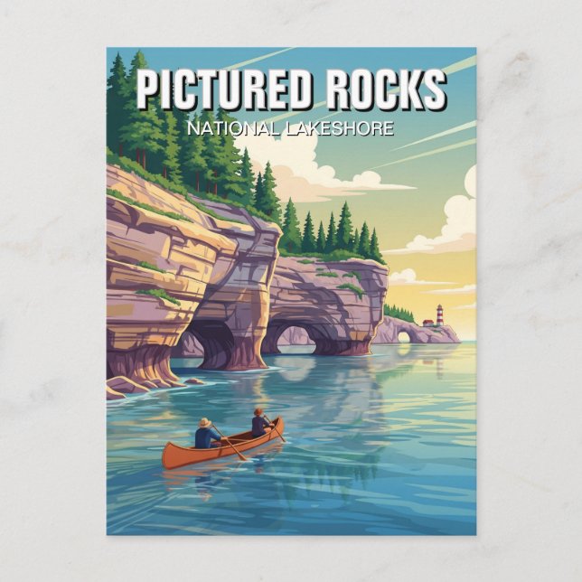 Pictured Rocks Michigan Travel Postcard (Front)