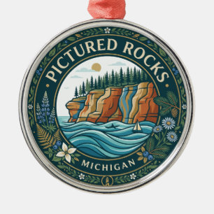 Pictured Rocks National Lakeshore Michigan Metal Ornament