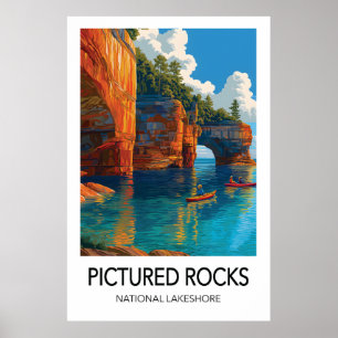 Pictured Rocks National Lakeshore Travel Poster