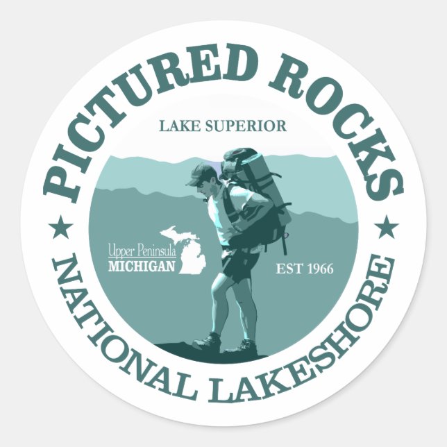 Pictured Rocks NP Classic Round Sticker (Front)
