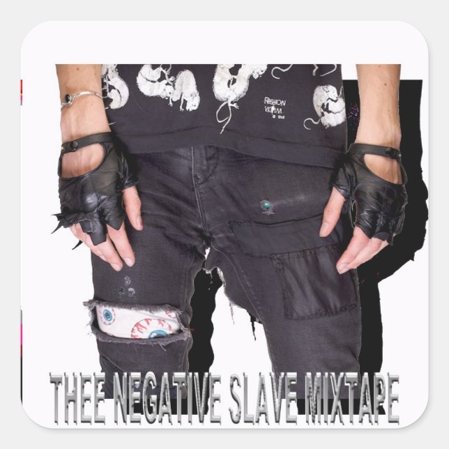 PICTUREPLANE - 'THEE NEGATIVE SLAVE MIXTAPE' SQUARE STICKER (Front)