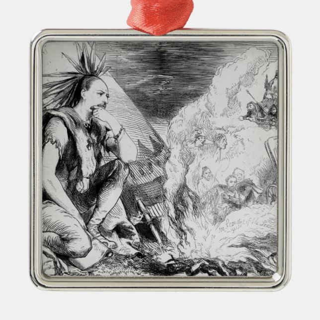 Pictures in the Fire' Metal Tree Decoration (Front)