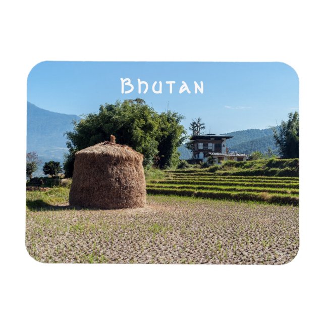 Picturesque agricultural landscape in rural Bhutan Magnet (Horizontal)