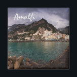 Picturesque Amalfi Coast, Italy Seaside Town Magnet<br><div class="desc">A beautiful photograph of the charming picturesque amalfi coast in italy with the picturesque seaside town in full view below the mountains. The photo has a stormy moody feel.</div>