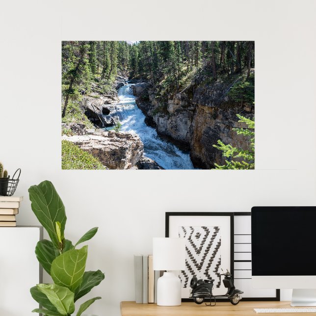 Picturesque Canadian Waterfall, Stanley Falls Poster (Home Office)