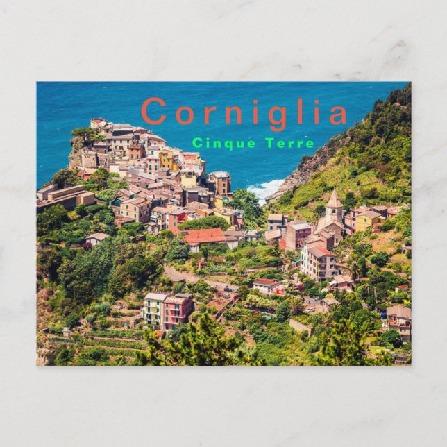 Picturesque Corniglia Cinque Terre Italy  Postcard (Front)