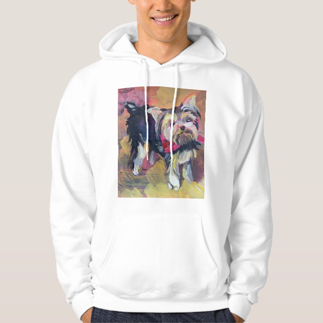 picturesque dog, Yorkshire Terrier, painting Hoodie (Front)