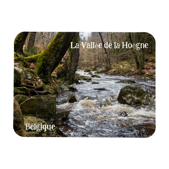 Picturesque Hoegne Valley River Rapids Magnet (Horizontal)