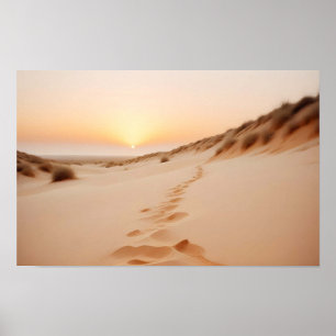 Picturesque Landscape Desert Nature Background Art Poster