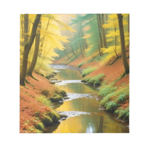 Picturesque Landscape Forest River Nature Tranquil Notepad