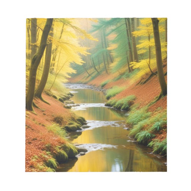 Picturesque Landscape Forest River Nature Tranquil Notepad (Front)
