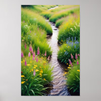 Picturesque Landscape Forest Stream Nature Walk