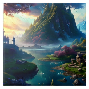 Picturesque Landscape Four Ceramic Tile