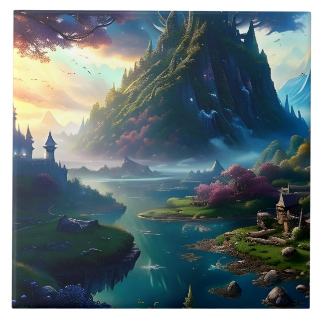 Picturesque Landscape Four Ceramic Tile (Front)