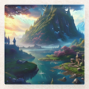 Picturesque Landscape Four Glass Coaster