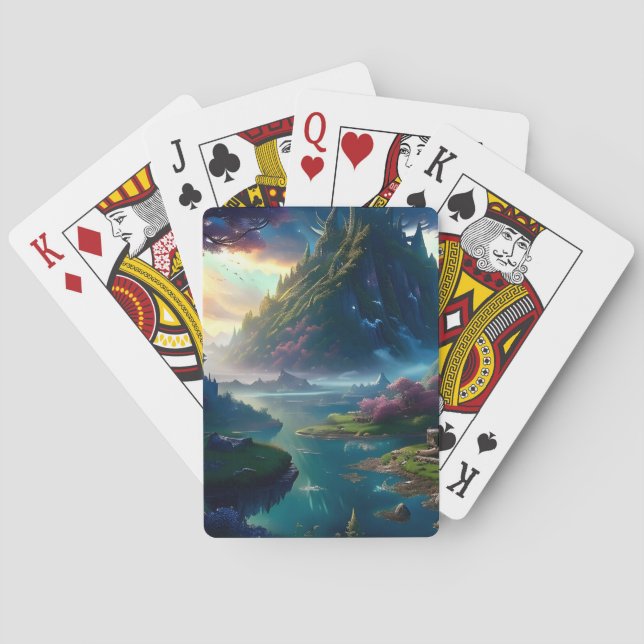 Picturesque Landscape Four Playing Cards (Back)