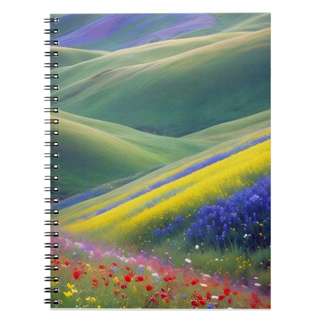 Picturesque Landscape Mountains Valley Nature Calm Notebook (Front)