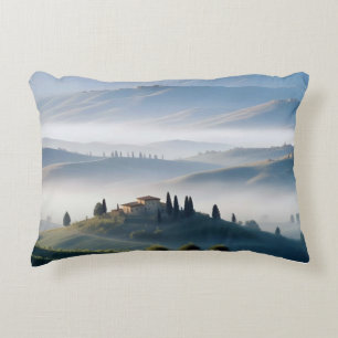 Picturesque Landscape Panoramic Nature Background Decorative Cushion